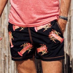 NWT🦞 Les Canebiers Mens Black Lobster Swim Trunks